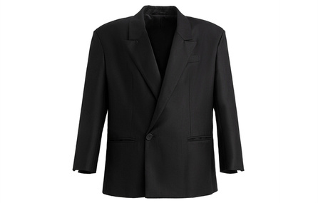 FRKM Dark Avant-Garde Silhouette Shoulder Pad Drape Suit Black