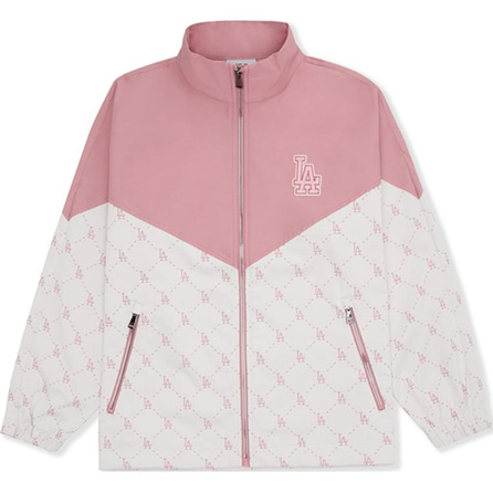 MLB Monogram Los Angeles Dodgers Jackets Coats Unisex Hemp Pink