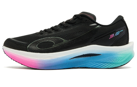Qiaodan Qiangfeng 3.0 PRO Physical Test Sports Long Short Distance Running Cushioning Anti-Slip Wear-Resistant Breathable Rebound Low-Top Gu TURBOHP Carbon Plate Tech/Q-ASU Marathon Training Racing Running Shoes Men's Black Blue