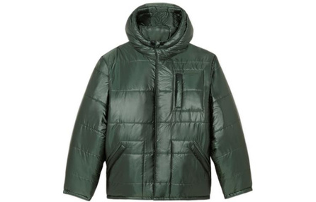 Maison Kitsune SS22 Solid Color Hooded Thickened Puffer Jacket Unisex Green