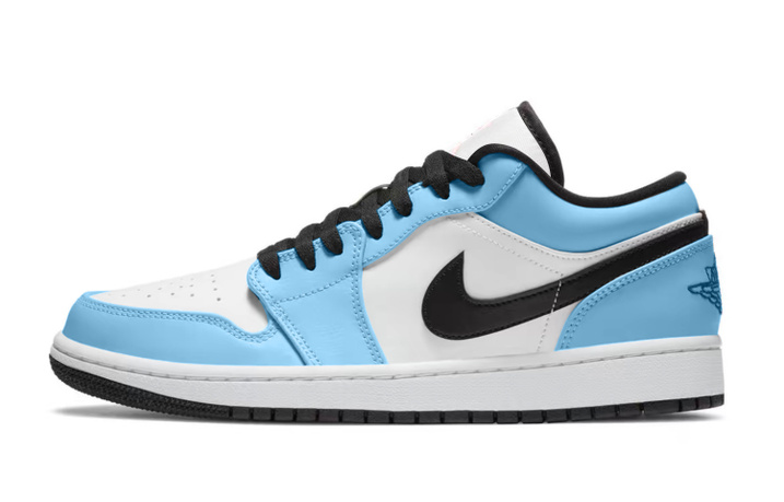 [Custom Sneakers] Jordan Air Jordan 1 Miami Classic Versatile High Street Trend Wear-Resistant Low-Top Retro Basketball Shoes Unisex Sky Blue