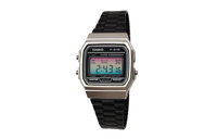 Custom WatchCASIO Modified Series Pink Cyan Gradient Lens Resin Case Retro Square Watch Daily Water Resistant F-91WM-7A Modified Quartz Movement Stainless Steel Band Japanese Korean Watch Men's Black Dial Черный ремешок