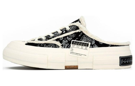 VESSEL G.O.P. Slip On Paisley Low-Top Skateboard Shoes Unisex Black White