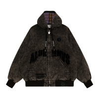 Aape FW24 Letter Embroidered Hooded Jacket Men's BKX/черный