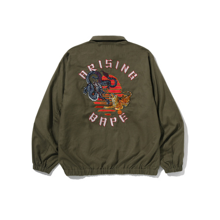A BATHING APE SS26 A Rising Bape Series Dragon Tiger Embroidery Design Zip-Up Long-Sleeve Jacket Men's