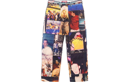 Supreme Hardcore Patchwork Portrait Print Loose American Trendy Casual Pants Unisex