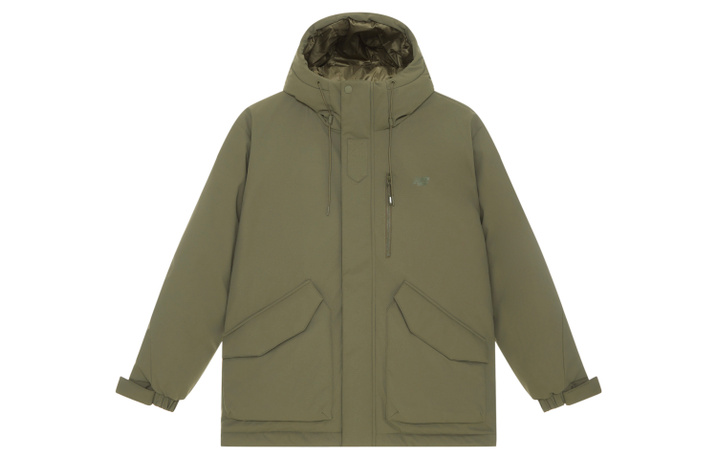 New Balance Sports Lifestyle Series Fashionable Barn-Style Warm Cargo Parka Men's Army Green