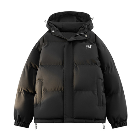 361° Letter Logo Hooded Zip Loose Thick Warm Casual Versatile Padded Jacket Unisex