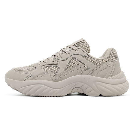 Peak Taichi 8.0 Mesh Height-Boosting Versatile Casual Trendy All-Season Shoes Shock-Absorbing Non-Slip Wear-Resistant Low-Top Dad Shoes Unisex Beige Grey