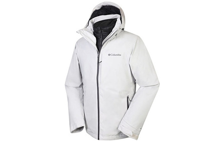 Columbia Waterproof, Windproof, Thermal, Water Repellent Windbreaker Jacket Men's Light Gray
