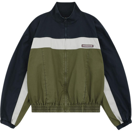WE11DONE SS26 Drop Shoulder Design Front Seam Slant Pocket Contrast Color Sport Jacket Unisex
