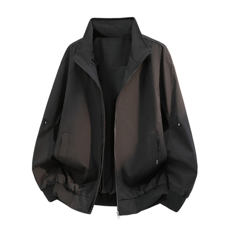 Jeep American Retro High Street Cleanfit Dark Functional Pocket Premium Design Edgy Loose Silhouette Stand Collar Casual Bomber Pilot Solid Color Minimalist Genderless Commute Daily Jacket Coat Unisex
