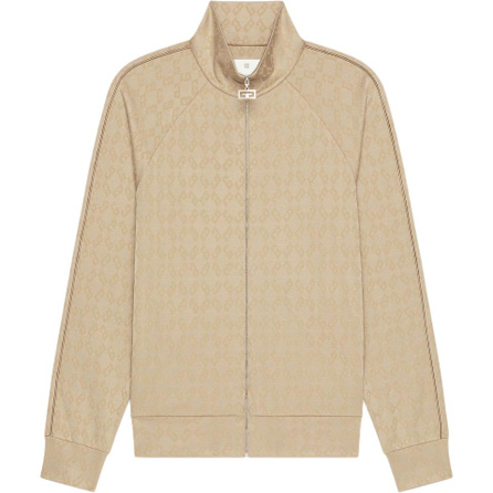 Givenchy Monogram 72 Solid Color Zip Stand Collar Jacket Men's Beige