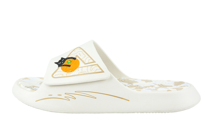 Peak Taichi Magic Drag Slippers 'Orange Cat' Lazy Shoes Trendy Sport Comfortable Fashion Casual Versatile Cushioned Slip-Resistant Wear-Resistant Odor-Proof Silent One-Line Slippers Unisex Ivory Yellow