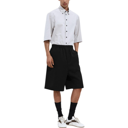 Bottega Veneta SS26 Wool Cashmere Wide Leg Elastic Casual Shorts Men's