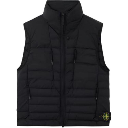 STONE ISLAND Pocket Solid Color Sleeveless Vest Men's Black