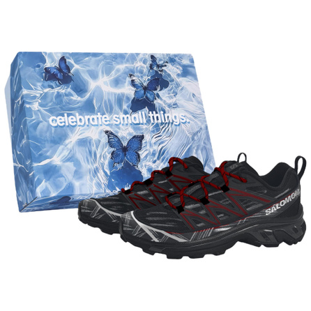 Custom SneakersSALOMON XT-6 Black Rock Red Line Individual Distressed Trendy Cool Campus Couple Early Spring Spring Outing Fresh Hiking Shoes Unisex Black-Red