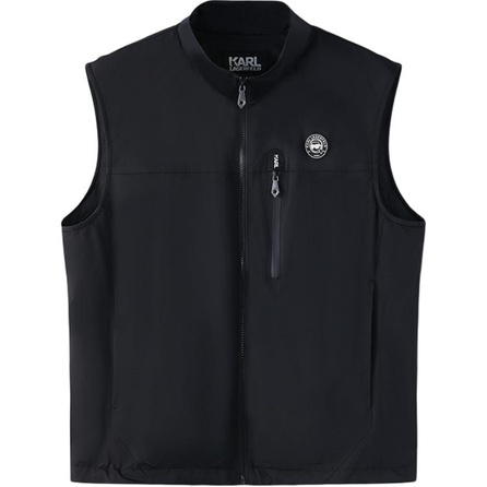 KARL LAGERFELD SS25 Outdoor Travel Party Badge Zipper Pocket Sleeveless Vest Men's Black