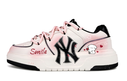 [Custom Sneakers] MLB Chunky Liner Sweet Heart Milk Puppy PU Wear-Resistant Anti-Slip Low-Top Skate Shoes Unisex Pink