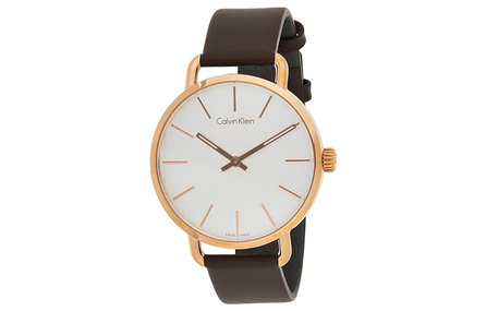 CK/Calvin Klein Wrist Watch Quartz Movement Leather Strap 42mm Silver Dial Men's Watches
