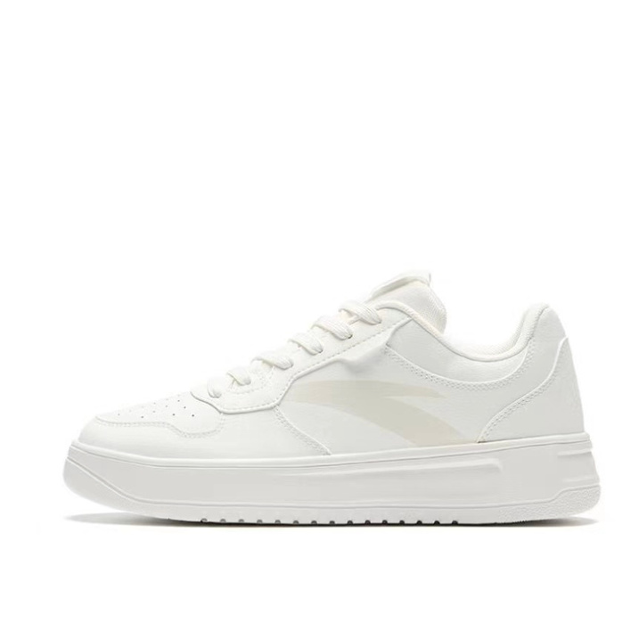 Custom Sneakers Anta Cloud Meow Niche Campus Style Couple Cute Versatile White Shoes Comfortable Synthetic Leather Artistic Hand-Painted Graffiti Street Shock-Absorbing Wear-Resistant Anti-Slip Low-Top Skate Shoes Unisex White