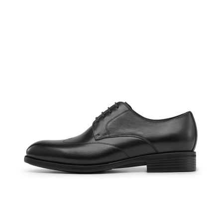 Chrisdien Deny Top Grain Leather Round Toe Flat Lace-Up Dress Shoes Men's Black