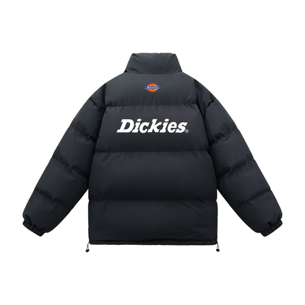 Dickies Color-Block Lining Placket American Street Style Back Letter Brand Logo Casual Fashion Woven Label Sporty Loose Comfortable Warm Windproof Waterproof Versatile Stand Collar Padded Cotton Jacket Unisex