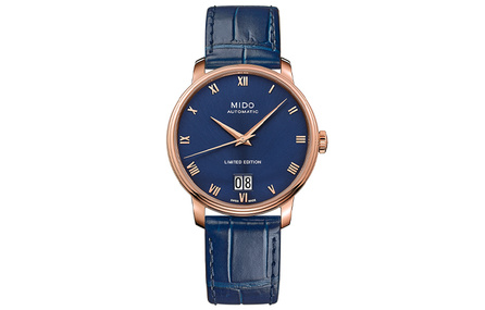 MIDO Baroncelli Series Automatic Mechanical Movement Limited Edition Men's Watch Swiss Made 40mm Blue Dial Stainless Steel Case Leather Strap