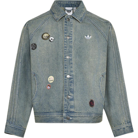 adidas Originals DENIM JACKET Valentine's Day Limited Edition Lapel Stripe Sports Casual Long Sleeve Denim Jacket Men's