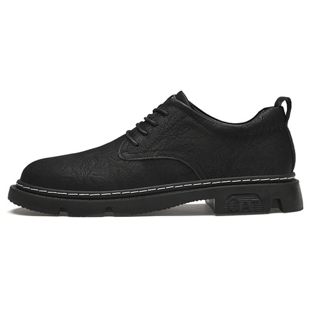 Mulinsen Top Grain Calfskin Leather British Style Youth Work Boots Retro Fashion Street Style Soft Sole Comfort Daily Commute Ankle Boots Casual Shoes Men's