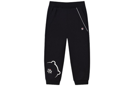 FILA KIDS Kids Solid Color Cartoon Print Tapered Leg Casual Pants Boys Legend Blue