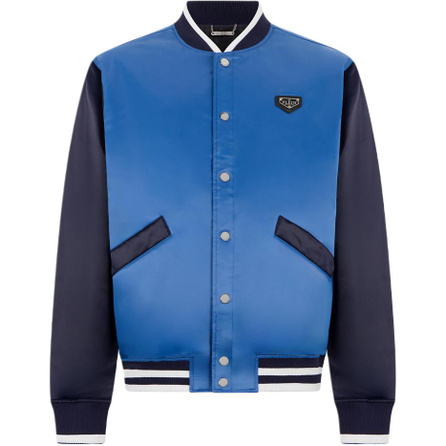PHILIPP PLEIN FW26 Logo Embroidered Loose Color-Block Baseball Jacket Fashion Design High-End Brand Elegant Style Slim Fit Comfortable Fabric Padded Coat Men's