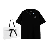 [Custom Apparel] Nike Sportswear Club Snow Loose Drop Shoulder Simple Trendy Fresh Accent American Casual T-Shirt Unisex Эксклюзивная модель-Белый