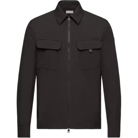 Moncler SS26 Utility Label Patch Chest Pocket Long-Sleeve Jacket Men's