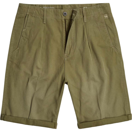 G-STAR RAW Solid Relaxed Zip-Fly Mid-Rise Casual Shorts Men's Khaki Green