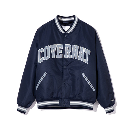 COVERNAT FW24 Unisex Casual Jacket Single-Breasted Comfortable Versatile Streetwear American Fashion Minimalist Retro Loose Baseball Style Blue