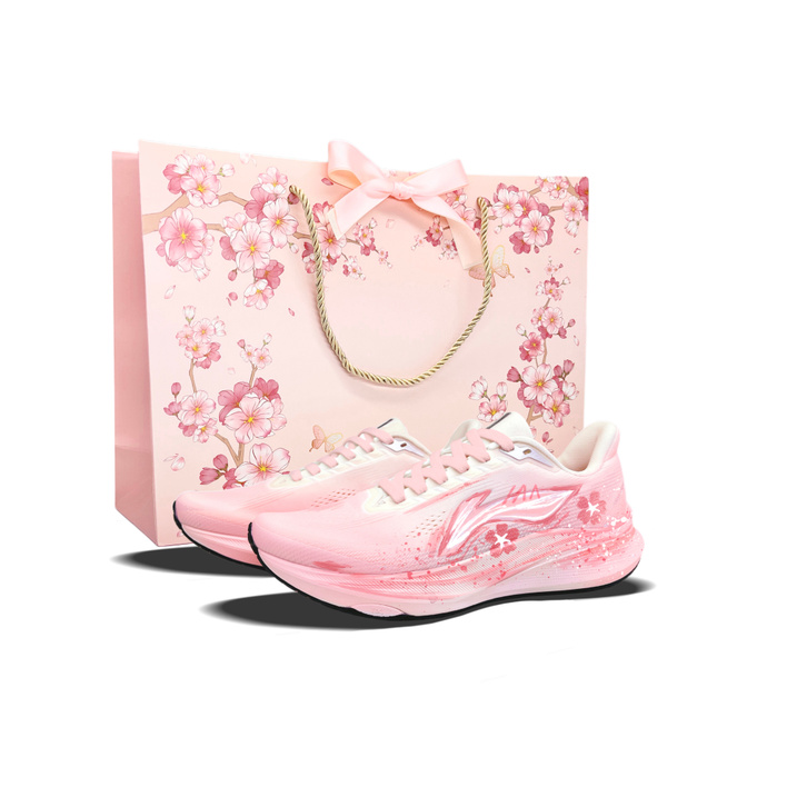 [Custom Sneakers] LiNing Red Hare 9 Gift Bag Edition Hand-Painted Graffiti Campus Outdoor Fresh Textile Cushioning Anti-Slip Wear-Resistant Low-Top Running Shoes for Physical Tests Unisex