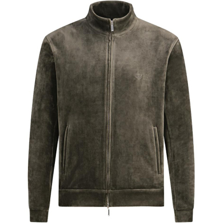 EMPORIO ARMANI FW23 Solid Color Zip-Up Stand Collar Jacket Men's Green