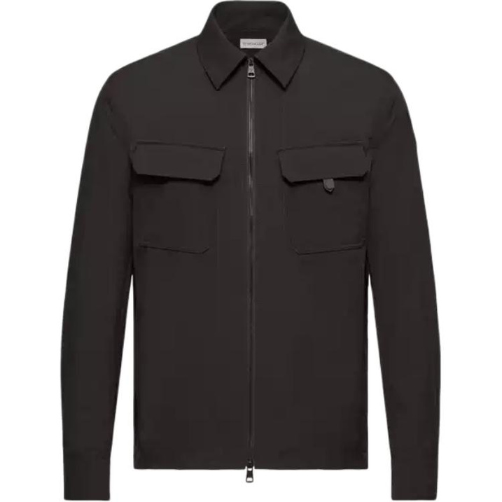 Moncler SS26 Utility Label Patch Chest Pocket Long-Sleeve Jacket Men's