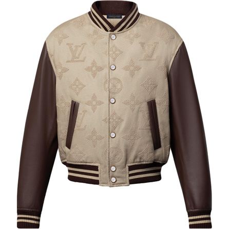 LOUIS VUITTON SS25 Embroidered Pearl Effect Snap Closure Jacket Coat Men's Color Block