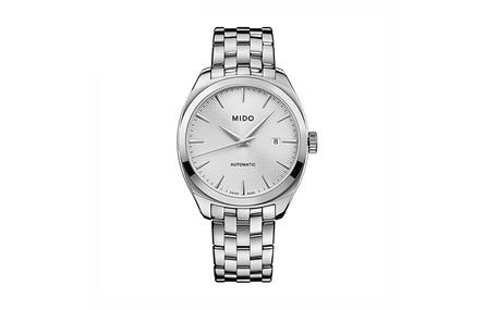 MIDO Brunner Series Automatic Mechanical Movement Simple Casual Date Men's Watch Swiss Made 41mm Silver Dial Stainless Steel Case Stainless Steel Bracelet