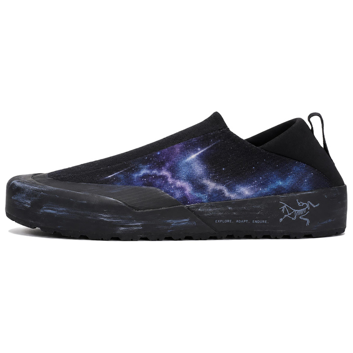 Custom Sneakers Arcteryx KRAGG 811 Made Purple Cosmos Star Ruins Color-Block Dreamy Starry Sky Functional Street Personalized Comfortable Low-Top Casual Shoes Men's Black Purple