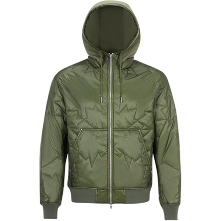 Moose Knuckles Hooded Drawstring Long Sleeve Pilot Minimalist Jacket Men's Forest Green