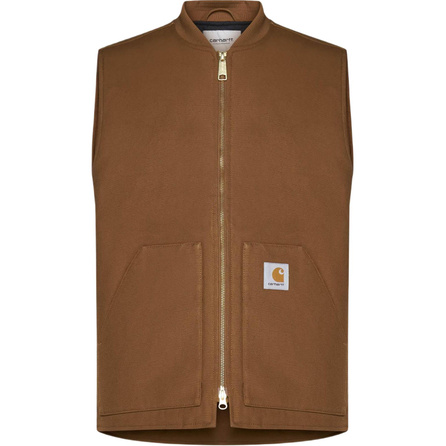 Carhartt WIP FW24 Solid Color Zip Sleeveless Baseball Collar Vest Men's Brown