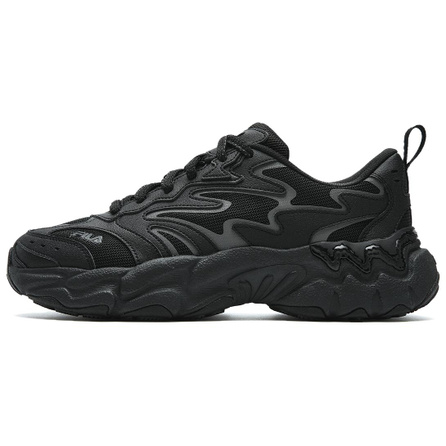 FILA FERN 3 Fern Shoes Fashionable Unique Trendy Retro Sports Casual Classic Versatile Comfortable Thick Sole Wear-Resistant Breathable Lightweight Low-Top Dad Shoes Men's Black