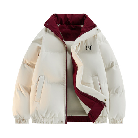 361° Fashion Outdoor Sports Series Zipper Solid Color Stand Collar Soft Thickened Versatile Padded Jacket Unisex