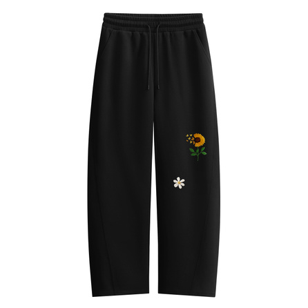 MINISO Fall OOTD American Vintage High Street Willow Leaf Curved Blade Diagonal Cut Lace-Up Minimalist Loose Straight Knit Sweatpants Height-Enhancing Slimming Versatile Commute Comfortable Logo Streetwear Personality Casual Pants Men's