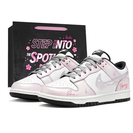 Custom Sneakers Nike Dunk Iridescent Starlight Gift Bag Lovers Confession Couple Style Sweet Cool Sweet Girl Color Block Classic Panda Deconstructed Wear-Resistant Non-Slip Height-Enhancing Low-Top Skate Shoes Unisex