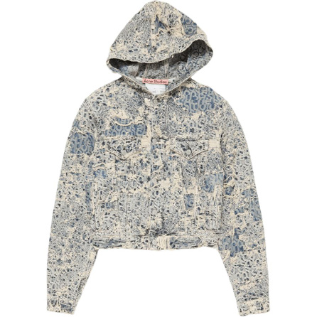 Acne Studios SS25 FW25 Welt Pocket Distressed Letter Embroidery Jacquard Casual Button Hooded Jacket Coat Men's