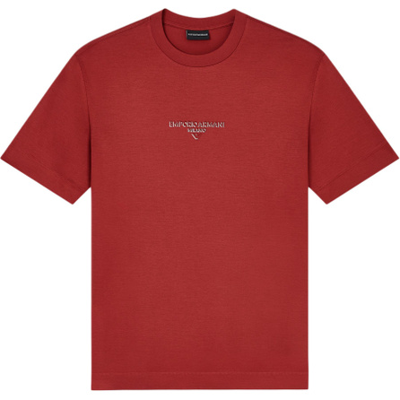 EMPORIO ARMANI Lyocell Blend Knit Letter Logo T-Shirt Men's